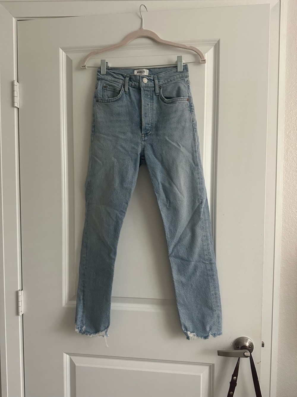 AGOLDE Light Wash High-Rise Straight Jeans